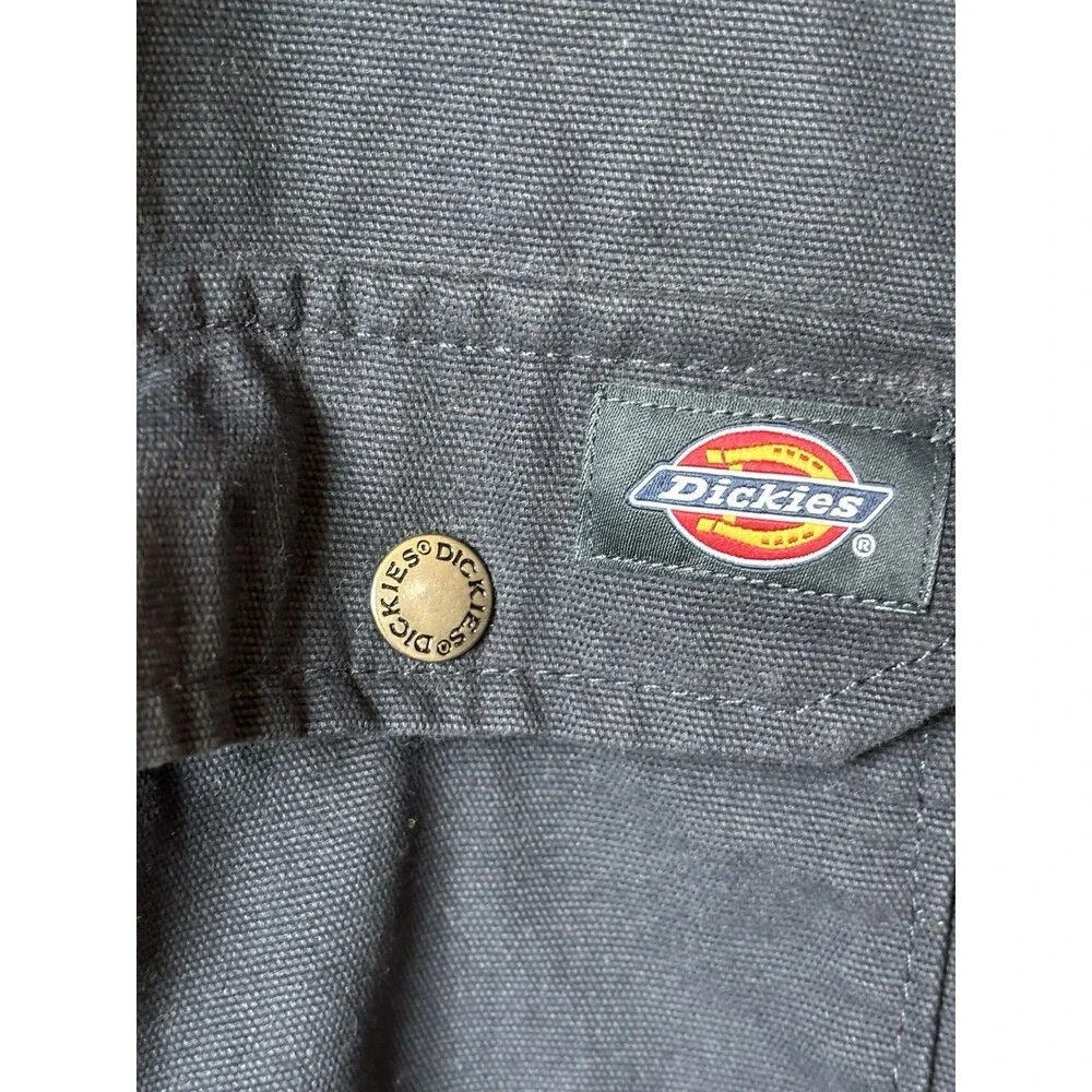 Dickies Men's Jacket Fleece Hooded Duck Shirt Coat Navy Gray quilted XL Work